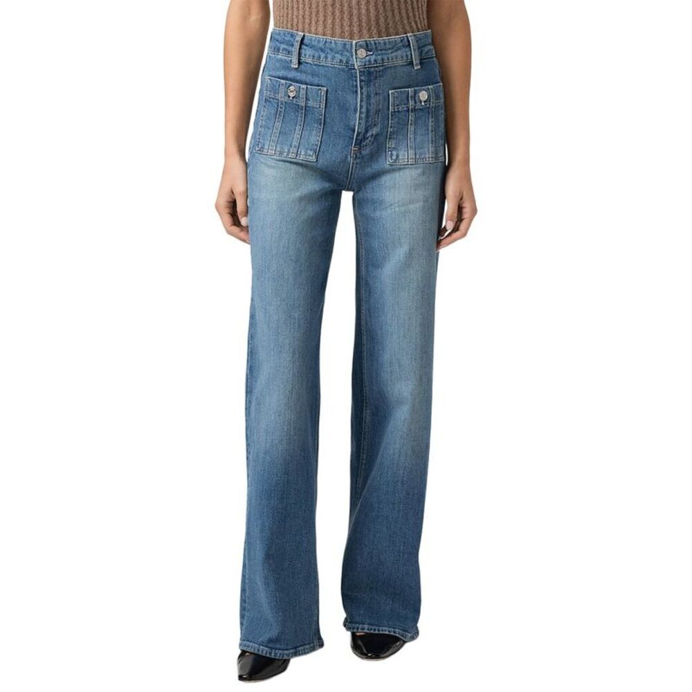 PAIGE Women's Straight Leg Jeans in Medium Blue Wash